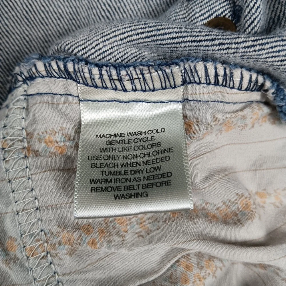 St. John's Bay Denim Skirt Women 12 Blue Stretch Medium Wash Knee Length